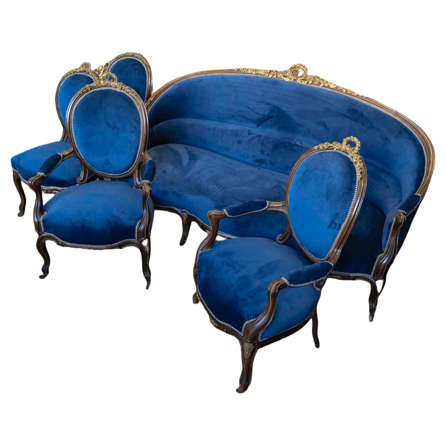 Mobilier de salon en acajou mouluré, époque Napoléon III — 14