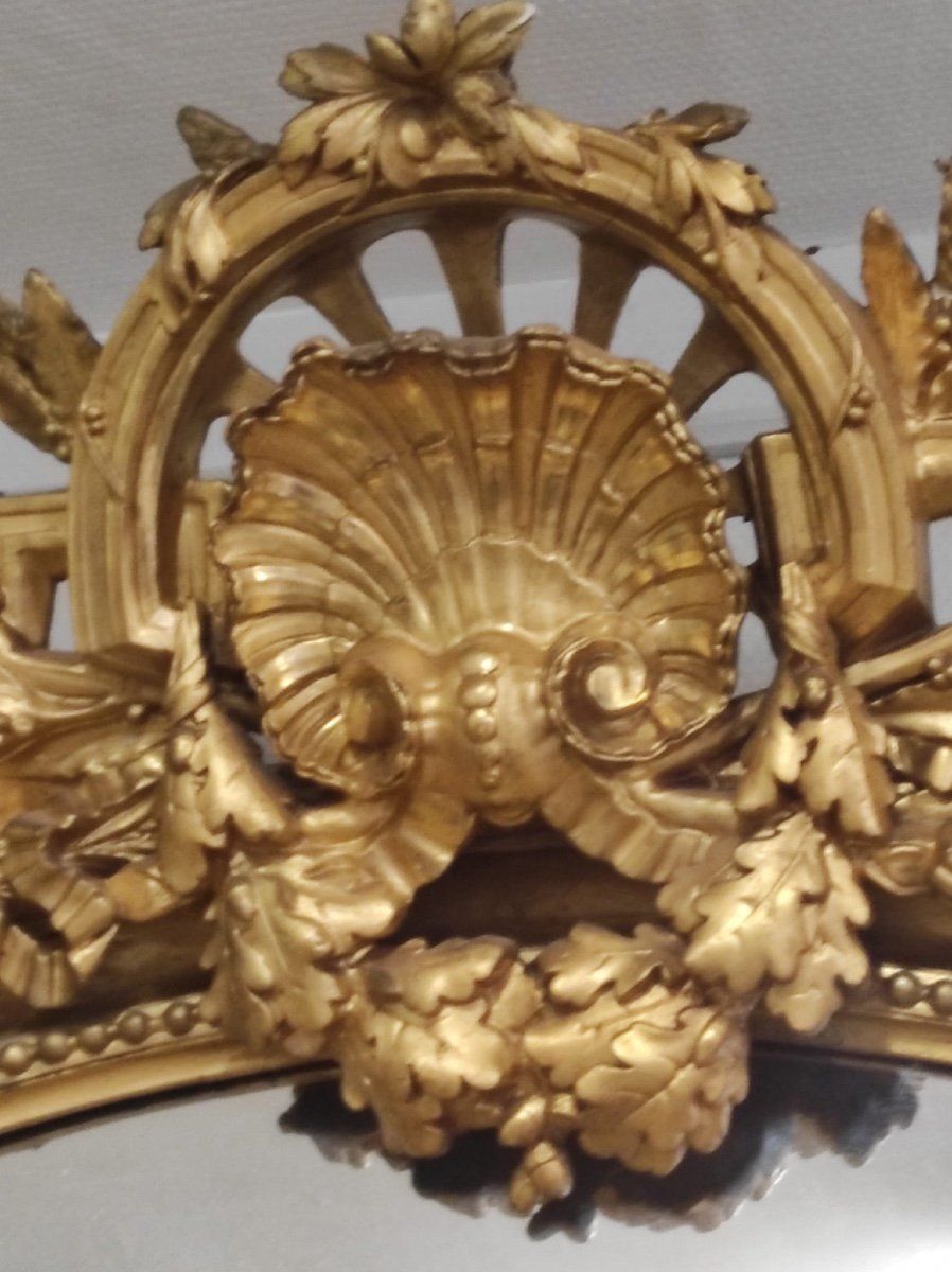Miroir en bois sculpté et doré fin du XIXe siècle — 11