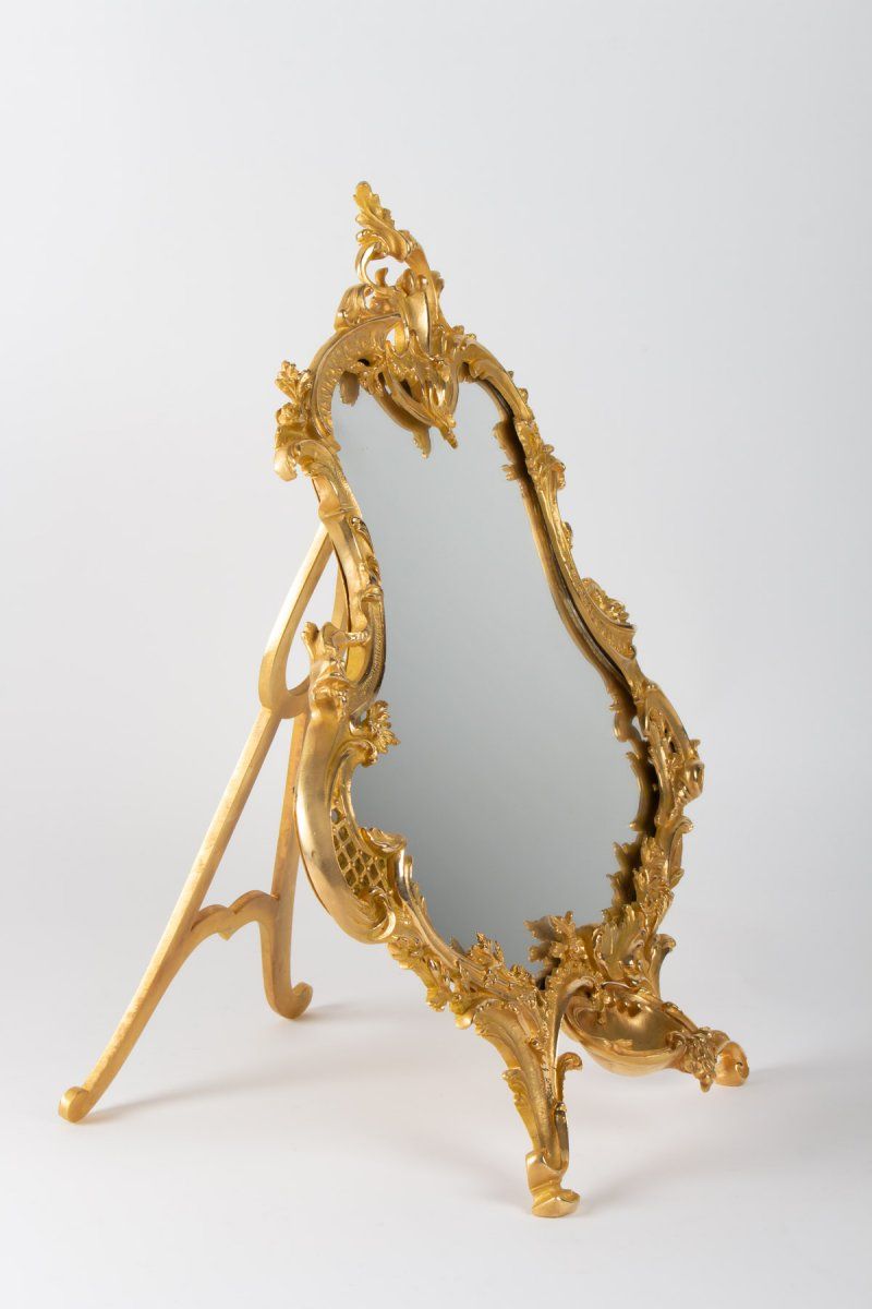 Miroir de table en bronze doré style Louis XV, époque XIXe — 8