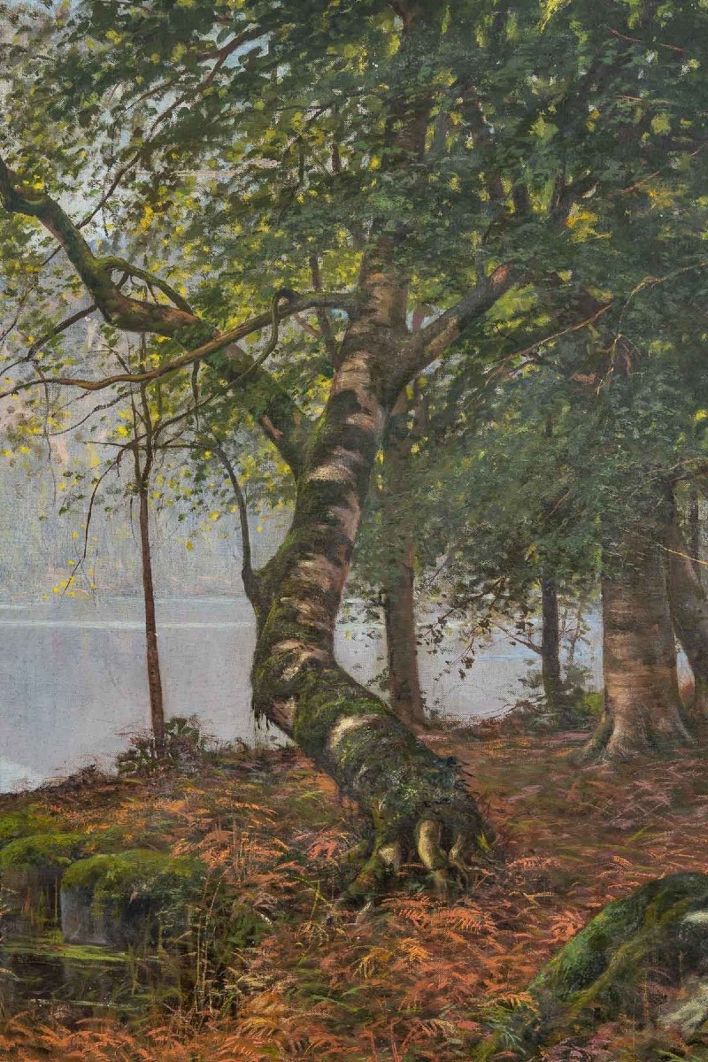 Paire de tableaux huile sur toile avec Cadres en bois doré fin du XIXe siècle — 7