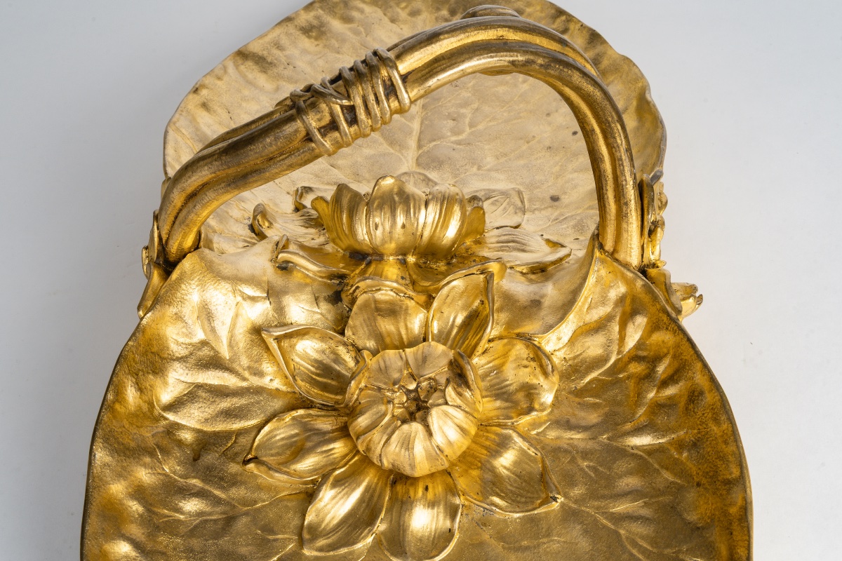 Coupe en bronze doré signée C.R. Vibert – époque art nouveau (vers 1900) — 11