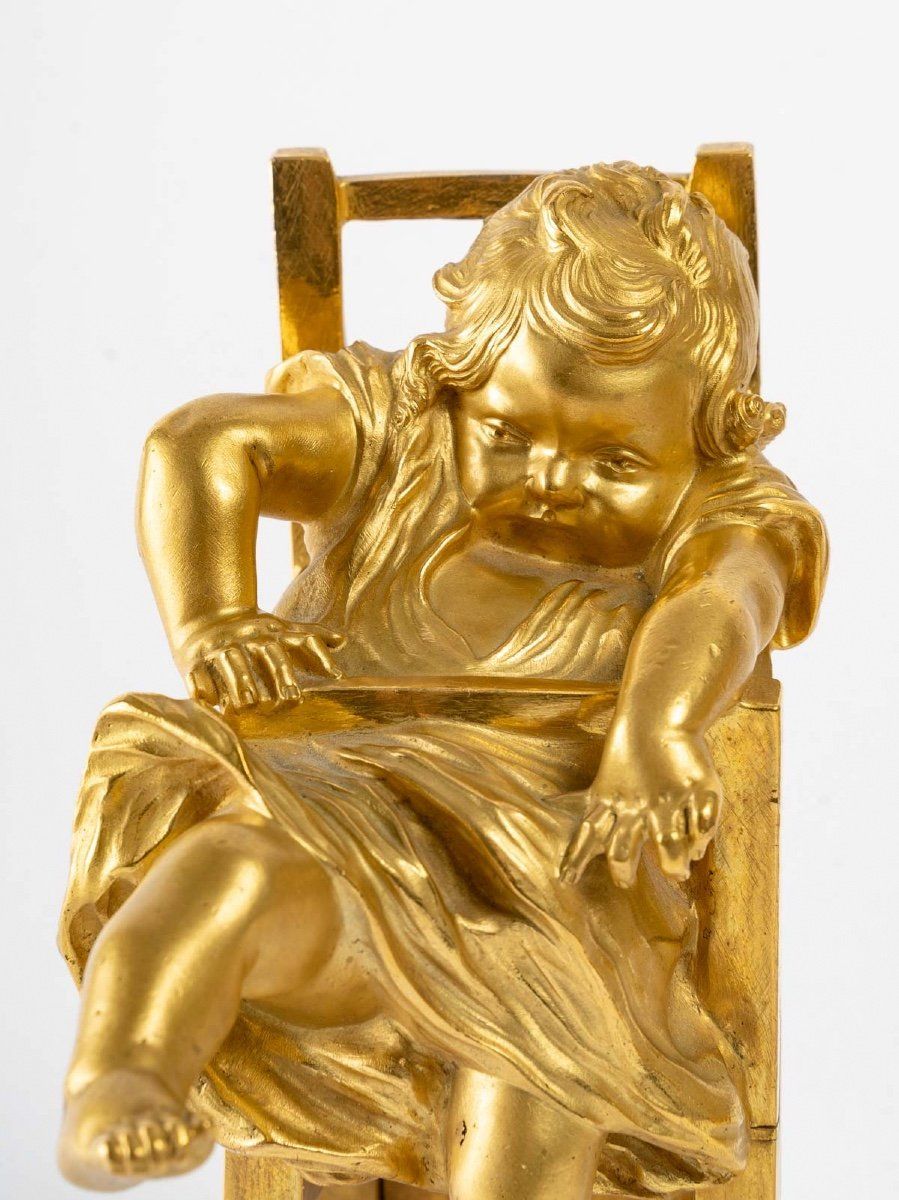 Paire de sculptures en bronze doré XIXe siècle — 12