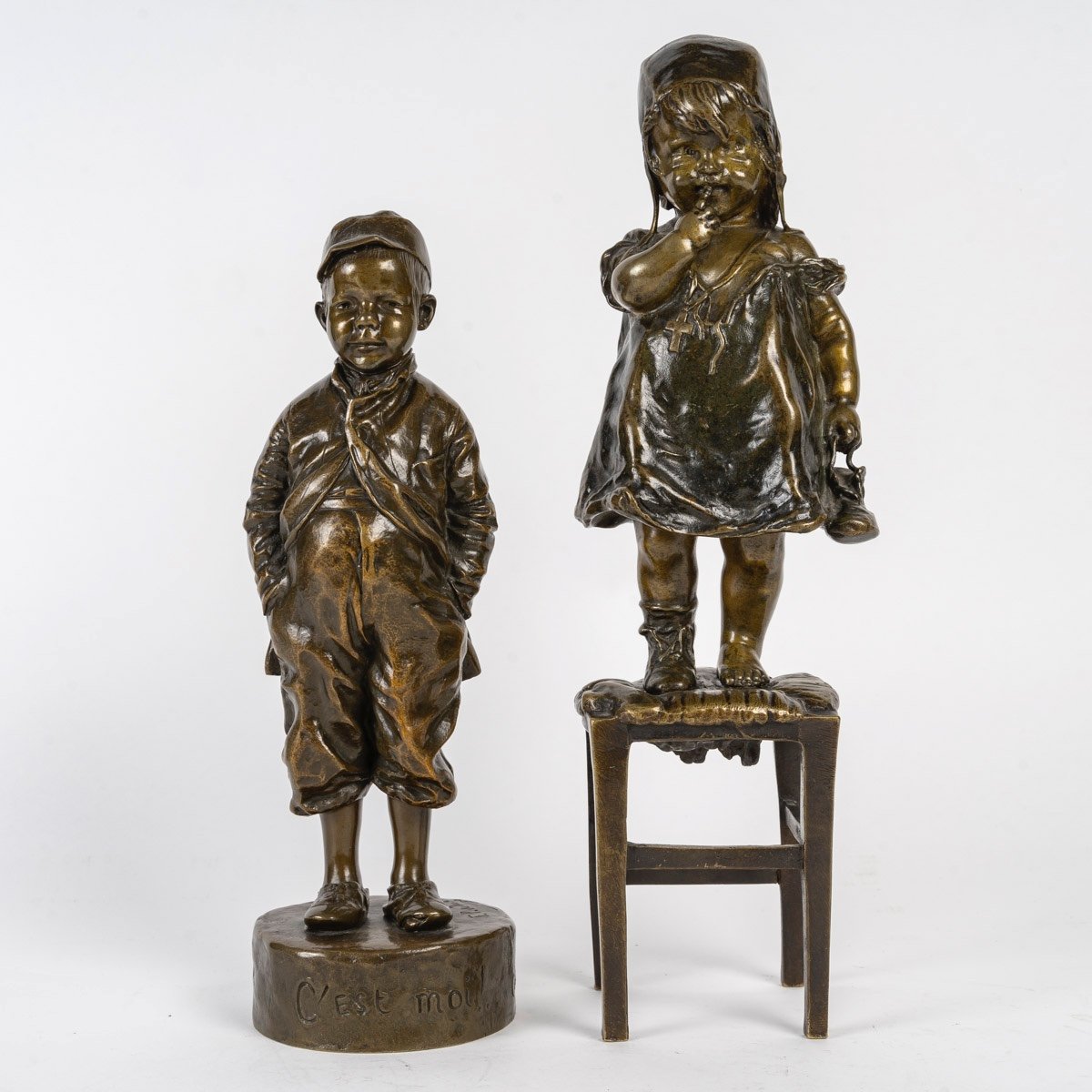 Une paire de sculptures Juan Clara en bronze A Patine Brune, fin du XIXe siècle — 12