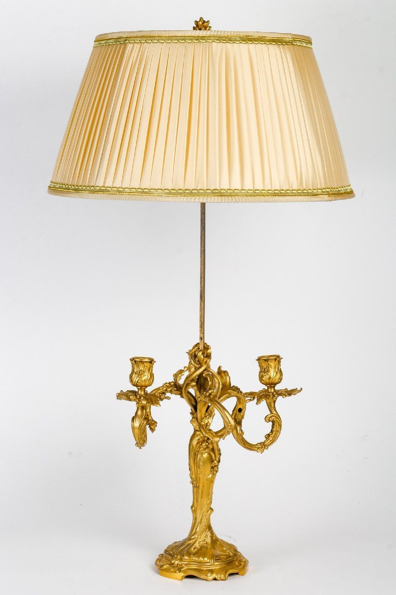 Lampe en bronze doré signé Rambaud — 3