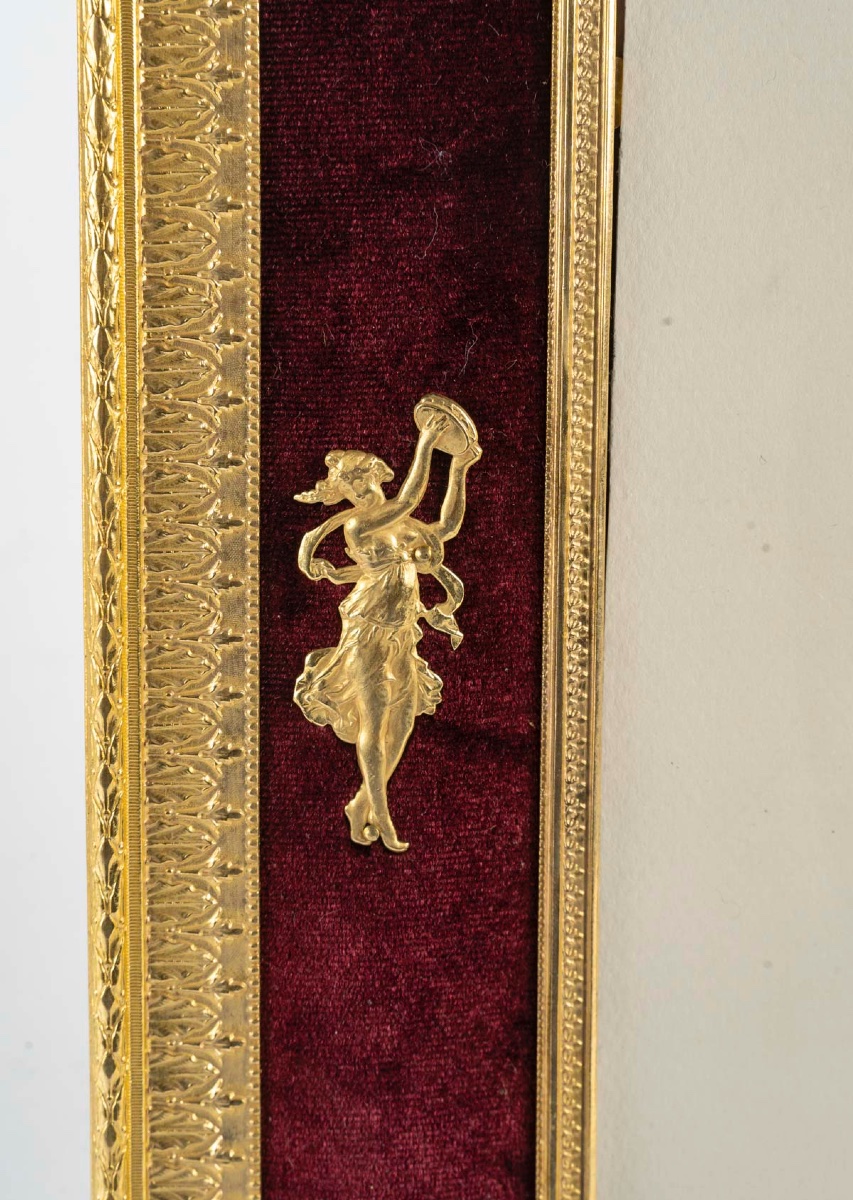 Grand cadre photo Napoléon III en bronze doré et velours – XIXe siècle — 4