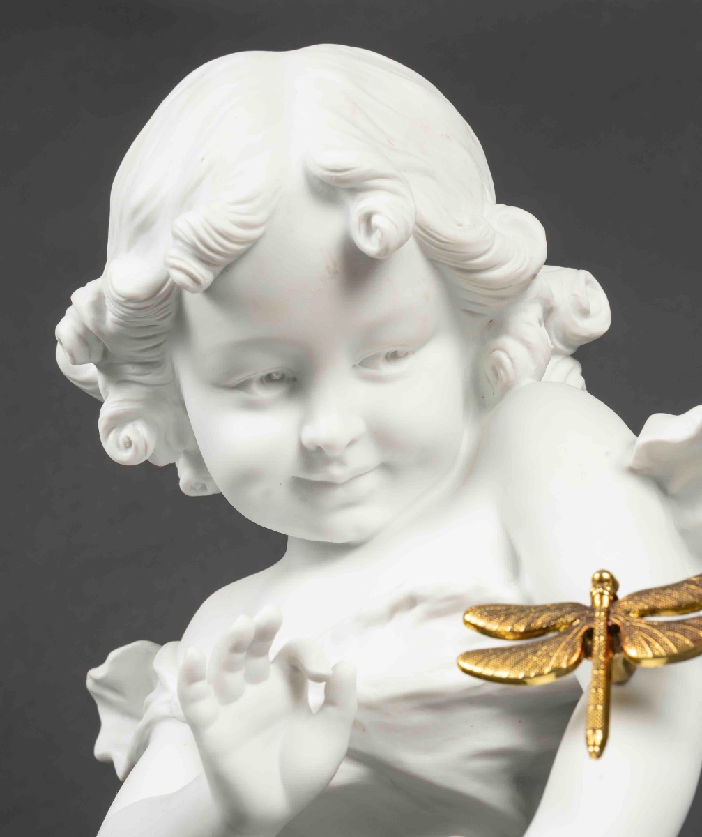 ARISTIDE de Ranieri un biscuit de Sèvres petite fille à la libellule, début du XXe siècle — 2
