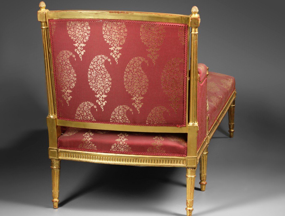 Chaise Longue bois doré de style Louis XVI époque Napoléon III — 4