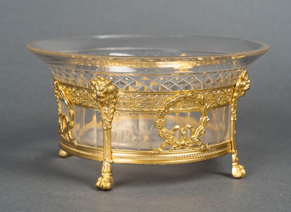 Coupe en cristal taillé de Saint-Louis et bronze doré – époque Napoléon III — 11