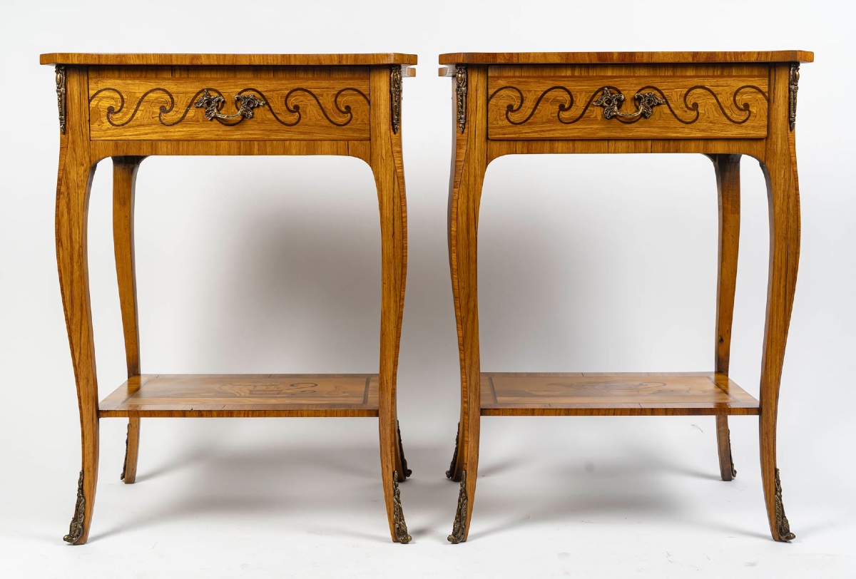 Une paire de tables de salon en marqueterie, circa 1900 — 3