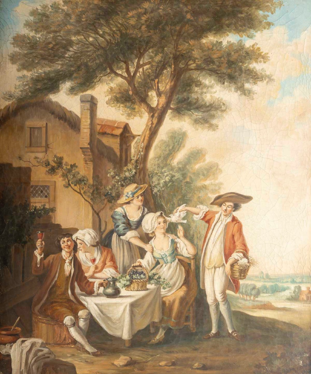 Une paire de tableaux scènes galantes, fin du XIXe siècle — 6