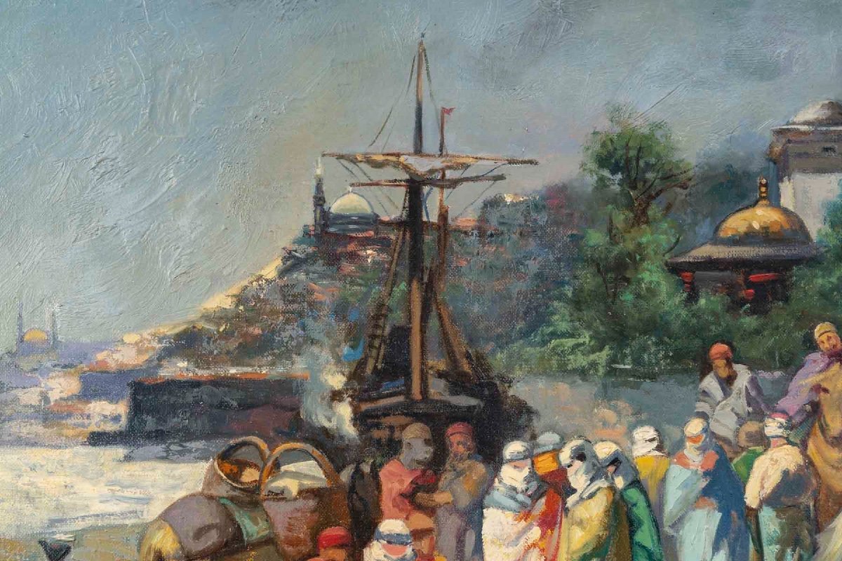 Une paire de tableaux, huile sur toile Vue de Istanbul, XXe siècle — 9