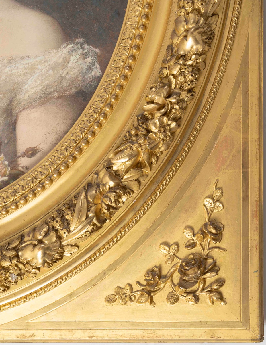 Pastel un grand pastel encadré, fin du XIXe siècle — 9