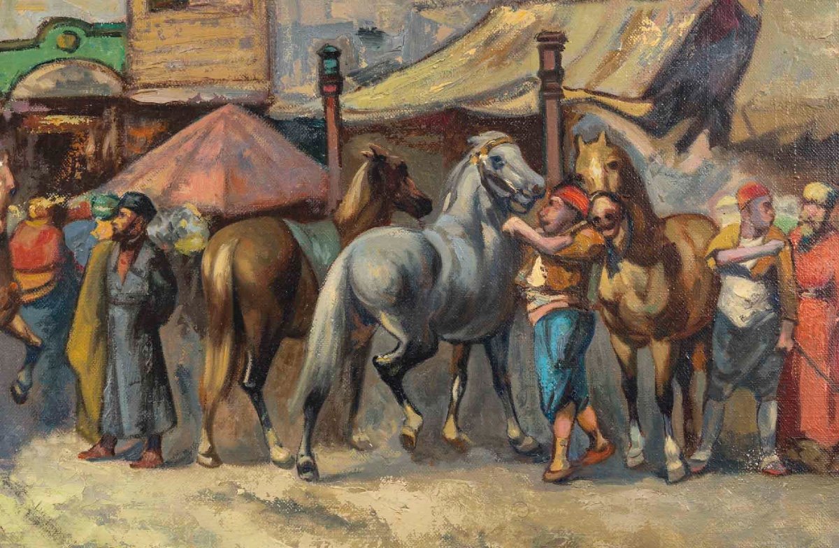 Une paire de tableaux, huile sur toile Vue de Istanbul, XXe siècle — 11