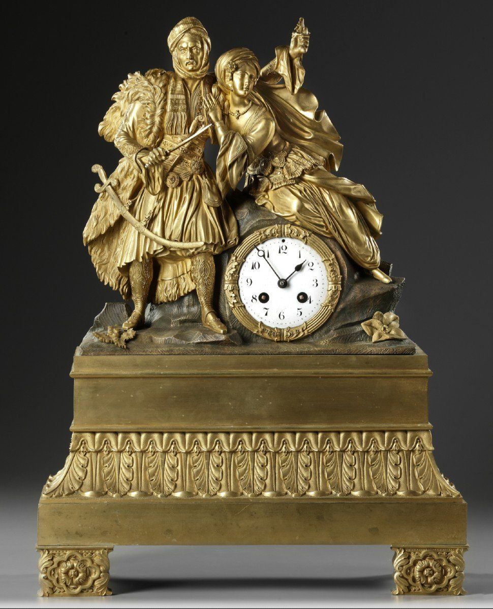 Pendule Orientaliste d'époque Restauration à Figures de Turcs. — 8