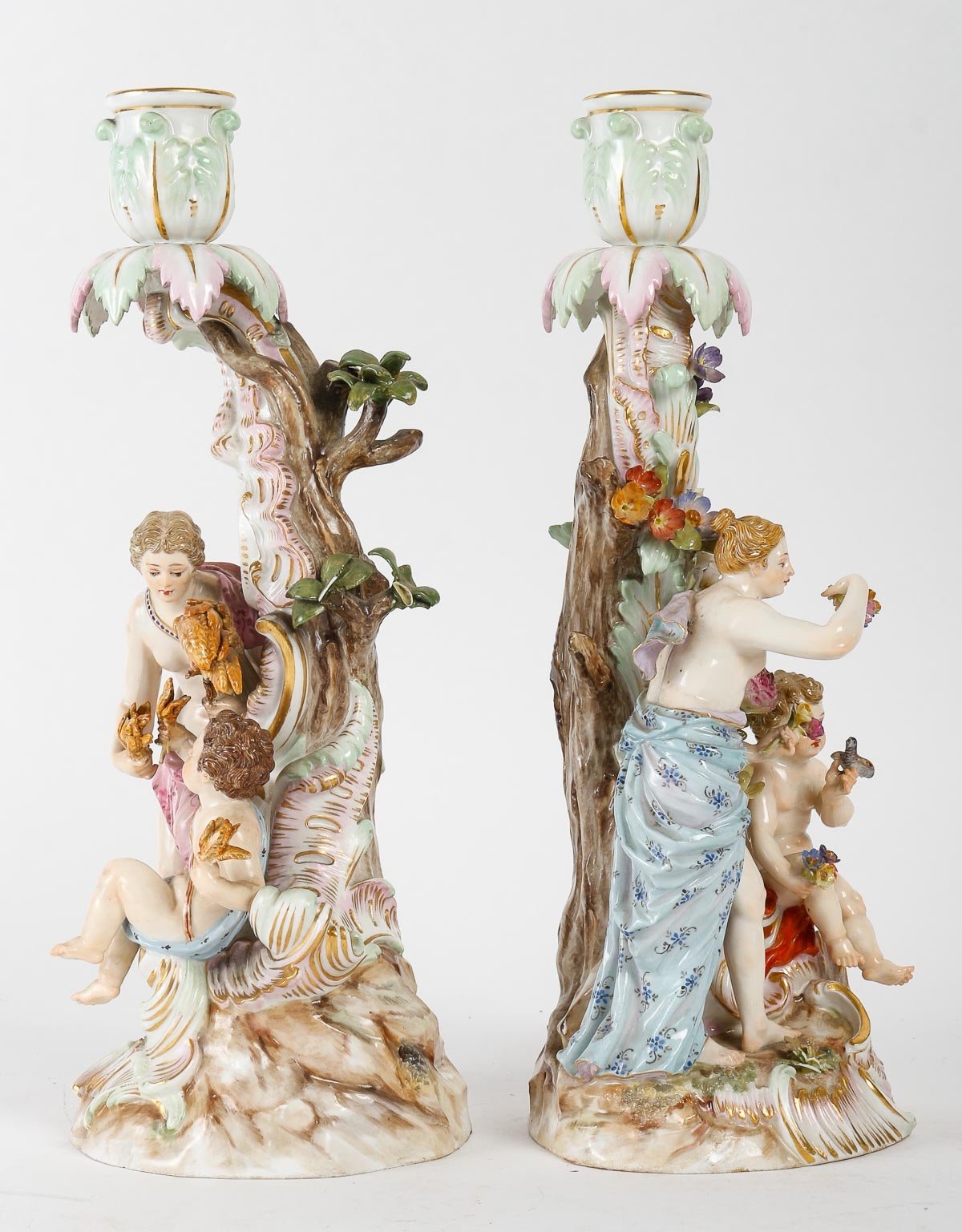Meissen paire de bougeoirs fin du XIXe siècle — 8