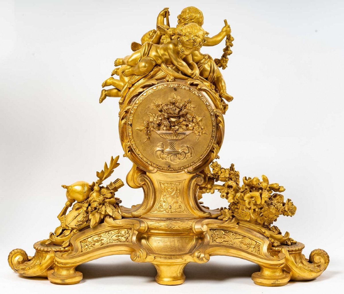 Henri Picard – Importante garniture de cheminée en bronze doré, époque Napoléon III — 5
