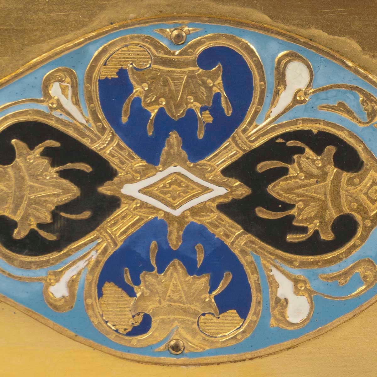 Coffret à bijoux Napoléon III en bronze doré et émail, vers 1880 — 11
