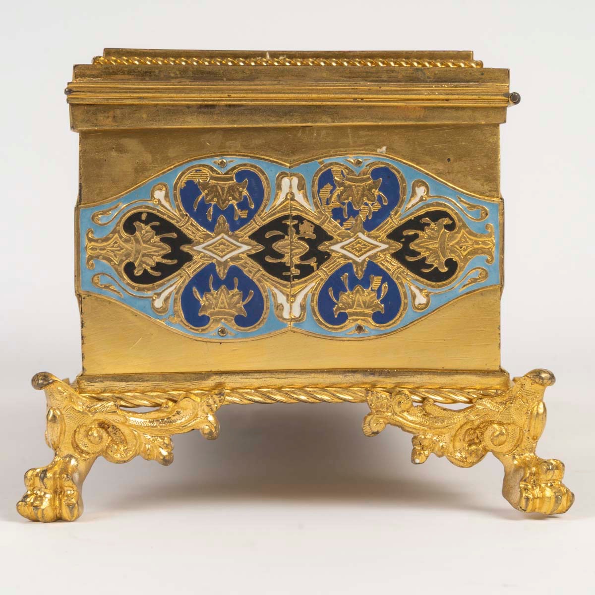 Coffret à bijoux Napoléon III en bronze doré et émail, vers 1880 — 12