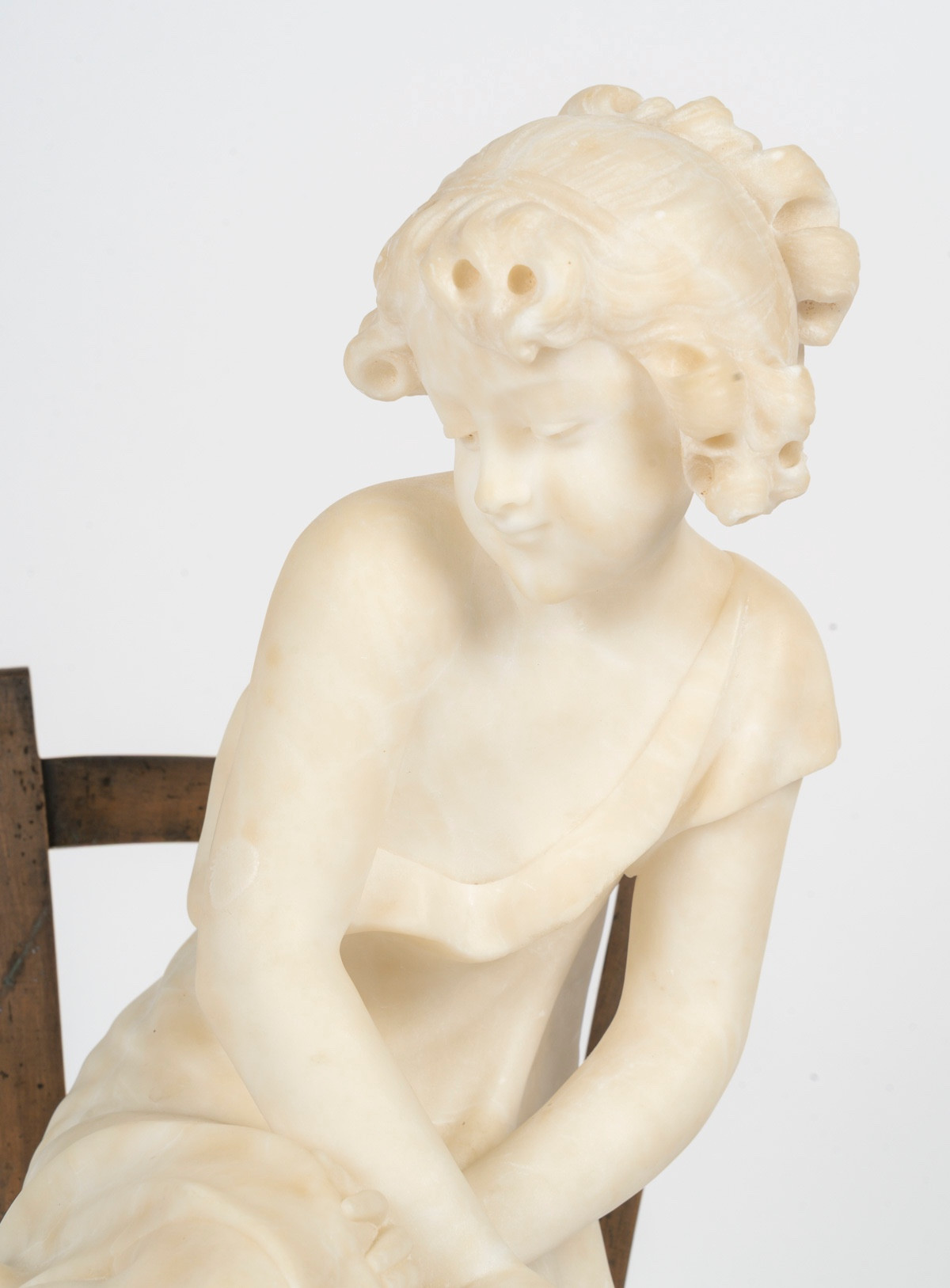 Sculpture art nouveau en albâtre et bronze signée Gio Ponti – travail italien — 14