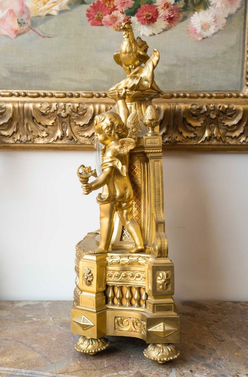 Une pendule au Coq en bronze doré époque XIXe siècle — 12