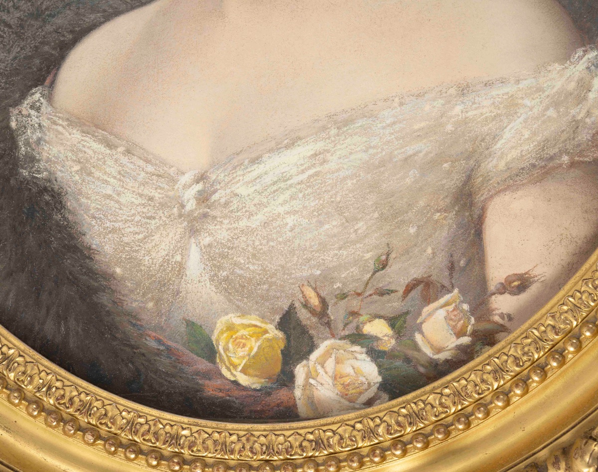 Pastel un grand pastel encadré, fin du XIXe siècle — 4