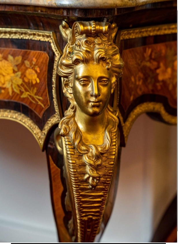 Console de style Régence en marqueterie florale et bronze doré, époque Napoléon III — 6