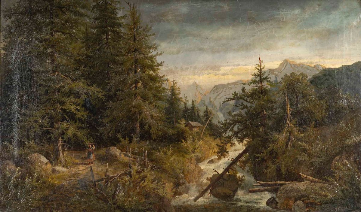 Tableau huile sur toile, sous-bois, fin du XIXe siècle — 12