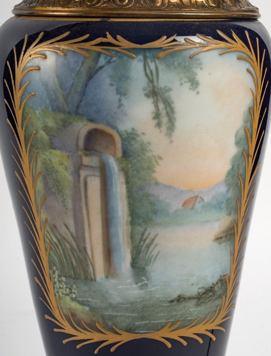 Pied de lampe en porcelaine XIXe — 9