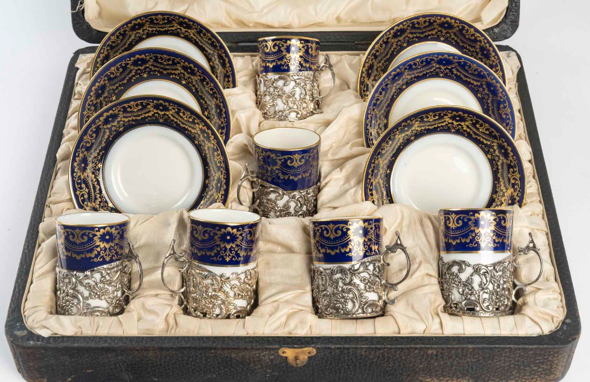 Service en porcelaine et argent massif, travail Anglais XIXe siècle — 8