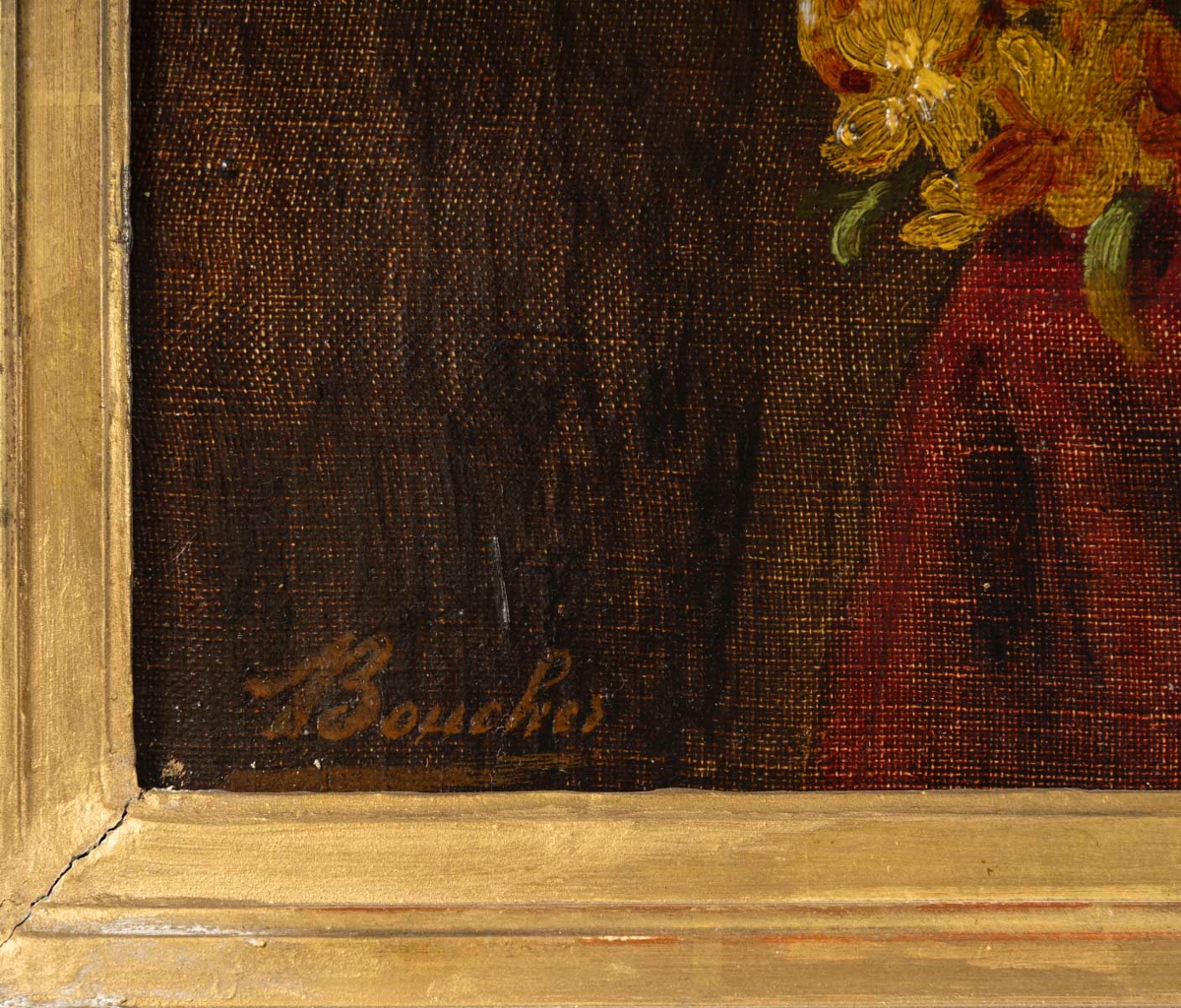 Un tableau de fleurs huile sur toile, XIXe siècle — 9