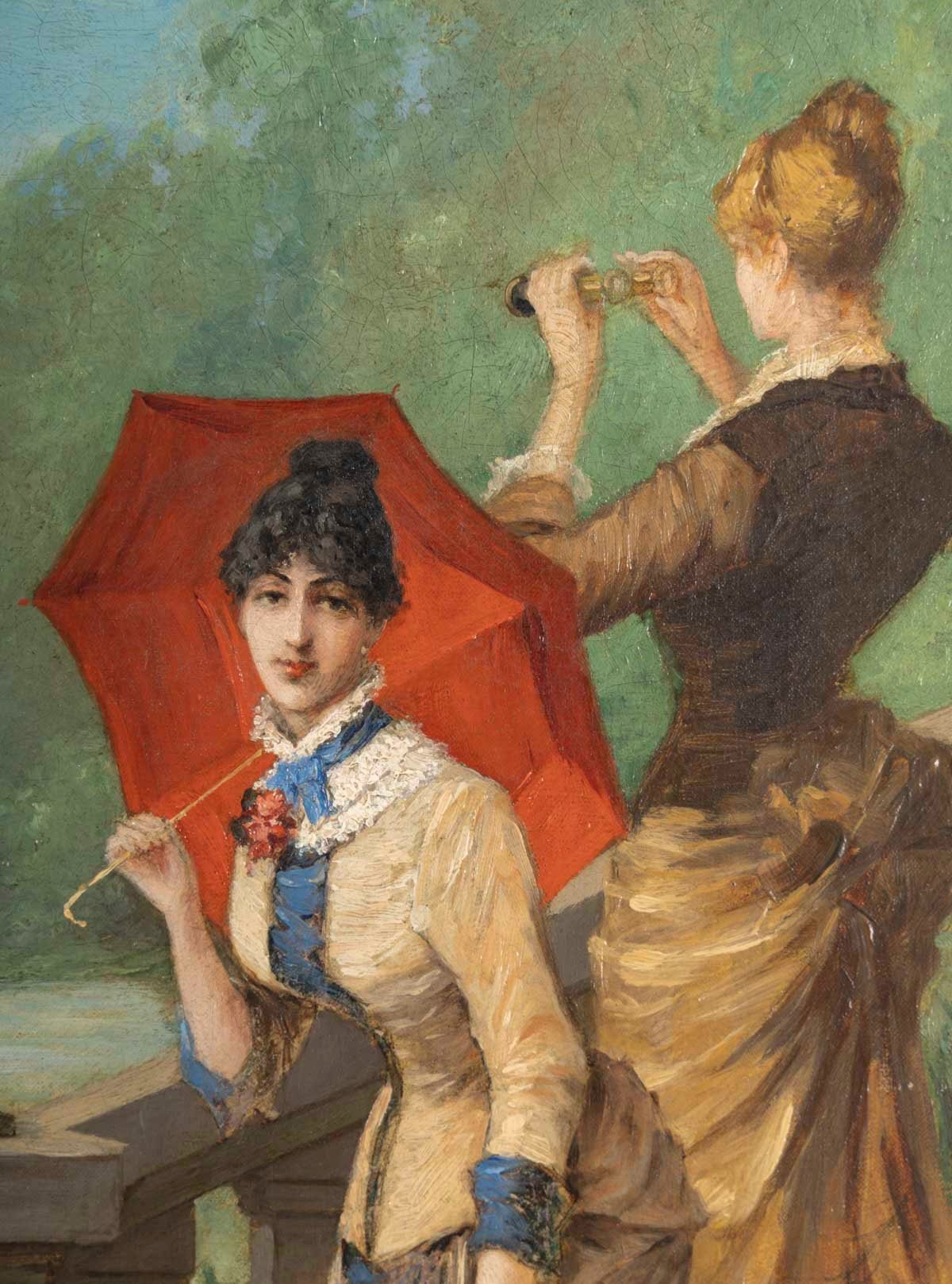 Une paire de tableaux huile sur toile, scène de genre, fin du XIXe siècle — 21