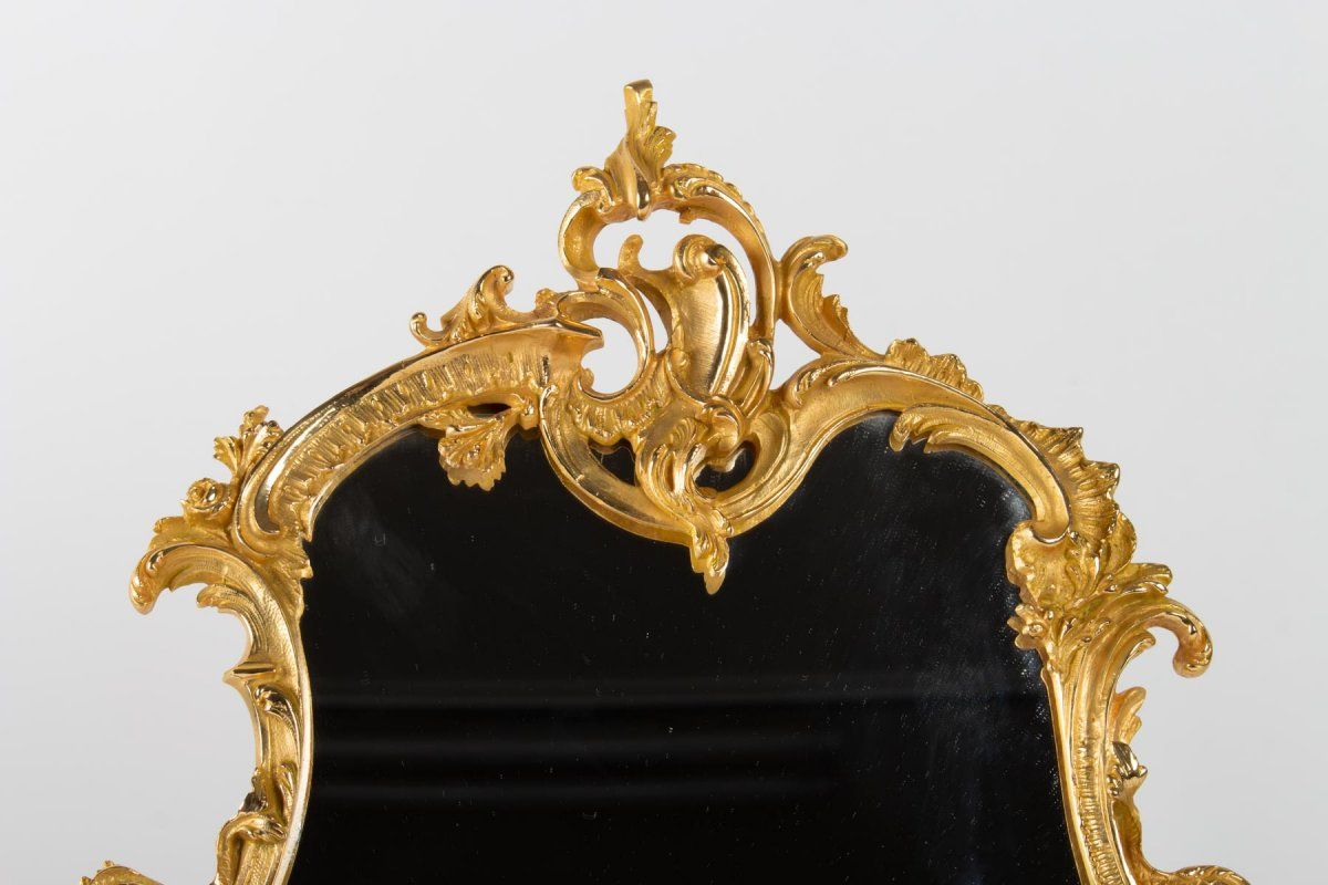 Miroir de table en bronze doré style Louis XV, époque XIXe — 3