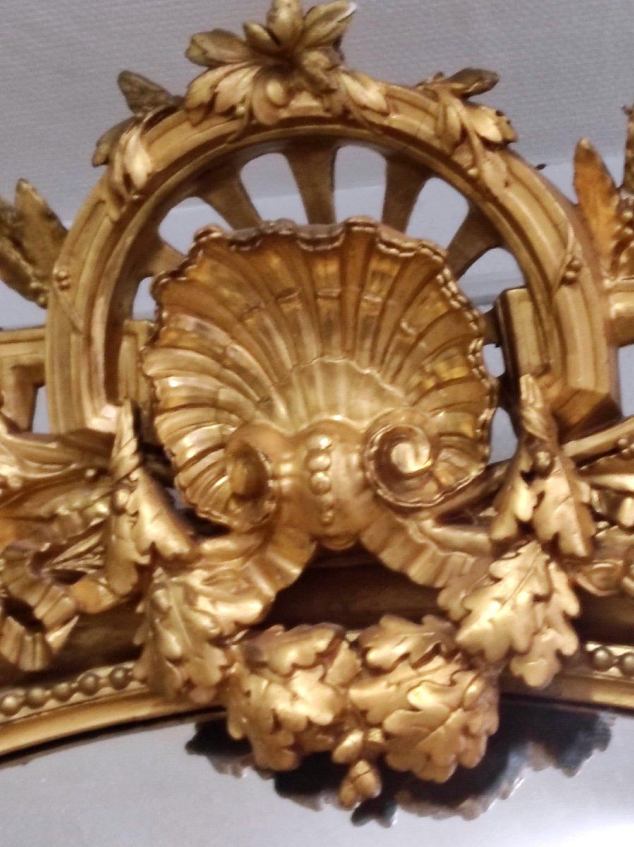 Miroir en bois sculpté et doré fin du XIXe siècle — 5