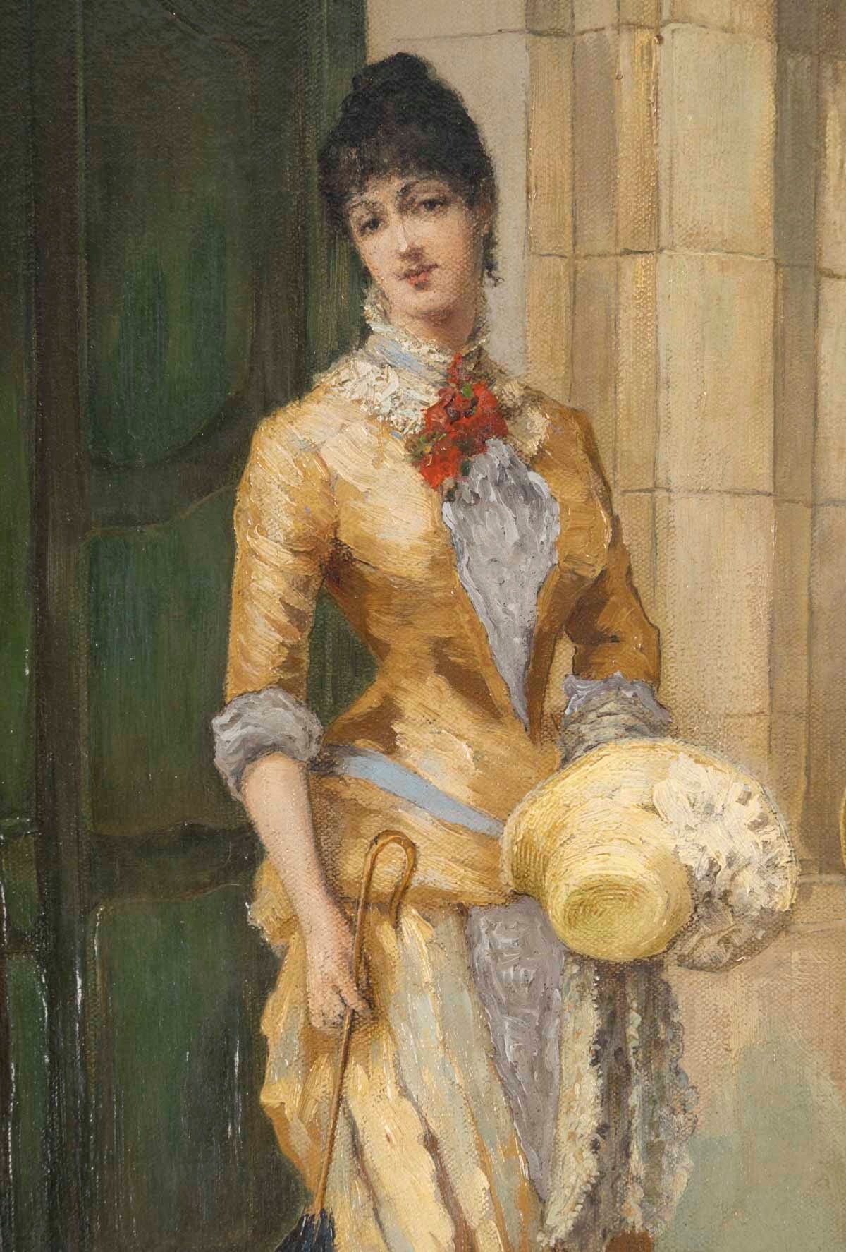 Une paire de tableaux huile sur toile, scène de genre, fin du XIXe siècle — 14