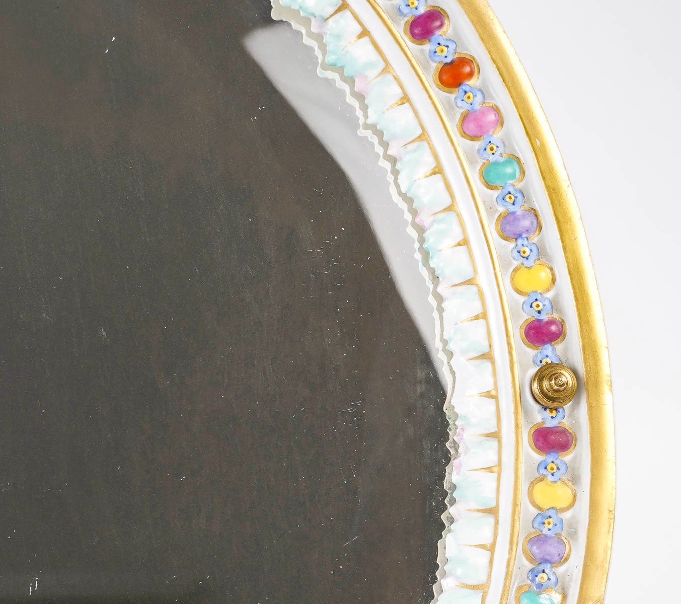 Miroir de table en porcelaine et bronze fin du XIXe siècle — 7