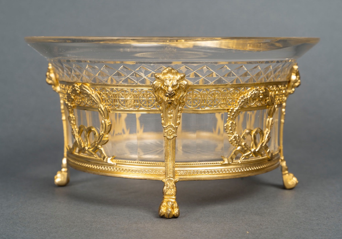 Coupe en cristal taillé de Saint-Louis et bronze doré – époque Napoléon III — 3