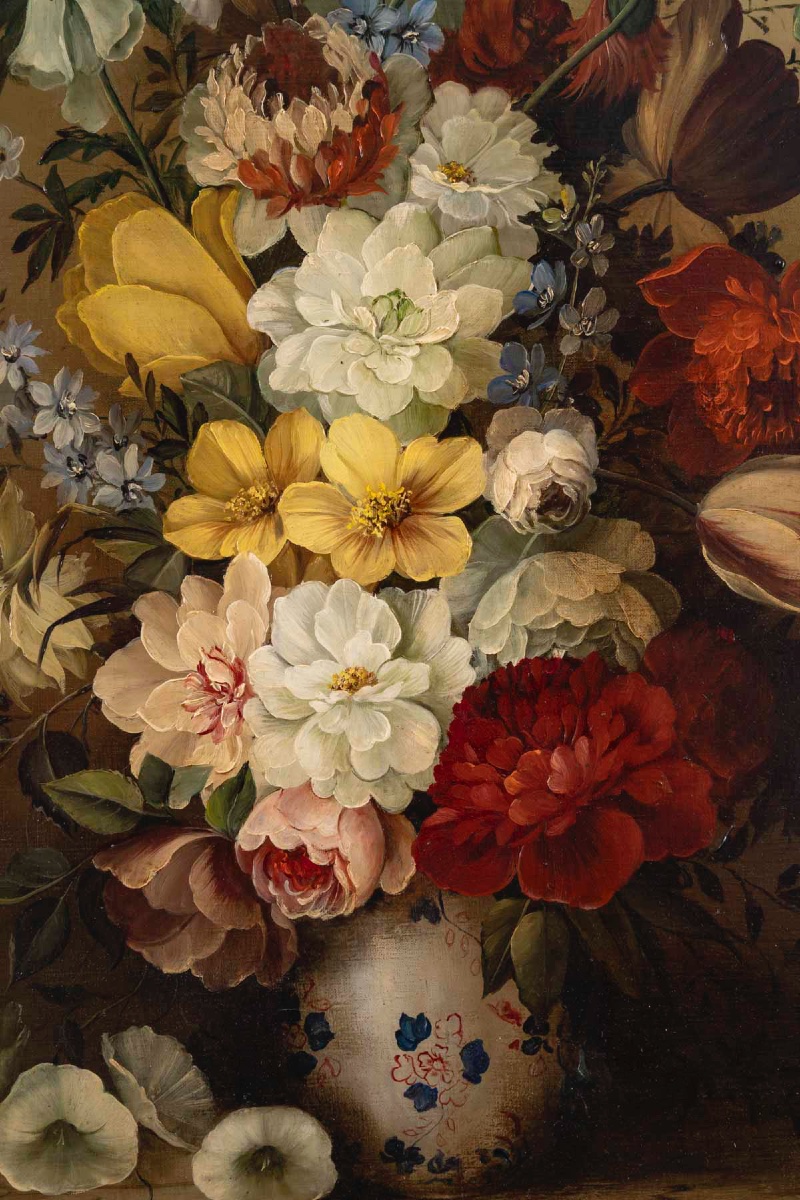 Une huile sur toile composition florale, fin du XIXe siècle — 8