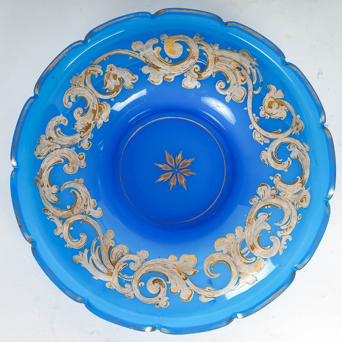 Bonbonnière en opaline bleue fin du XIXe siècle — 7