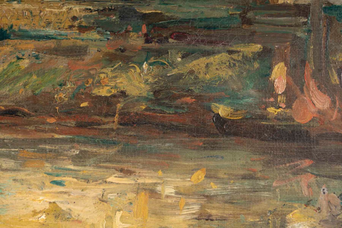 Huile sur toile représentant une vue du Bosphore époque fin du XIXe siècle — 7