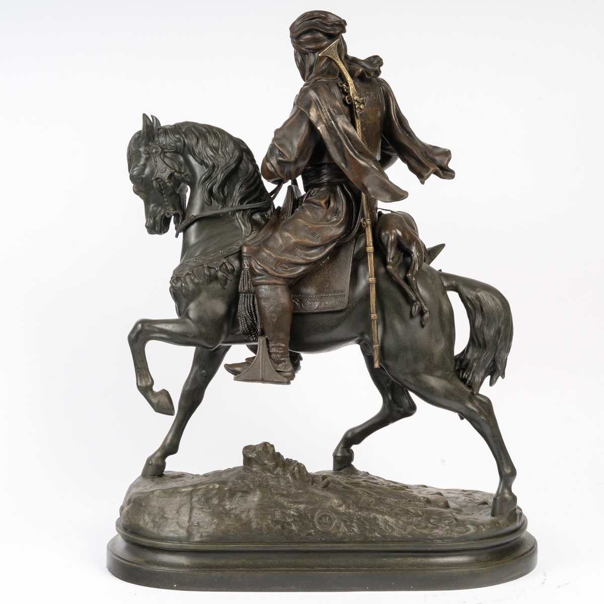 Émile Guillemin et Alfred Barye – Cavalier arabe. fin du XIXe-début du XXe siècle. — 9