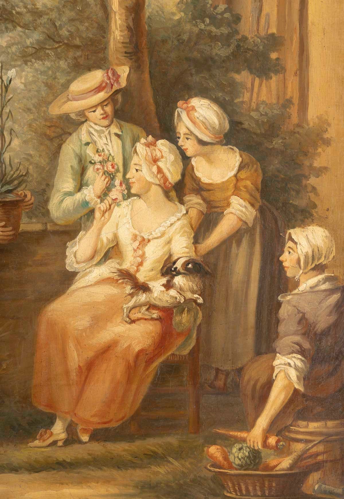 Une paire de tableaux scènes galantes, fin du XIXe siècle — 15