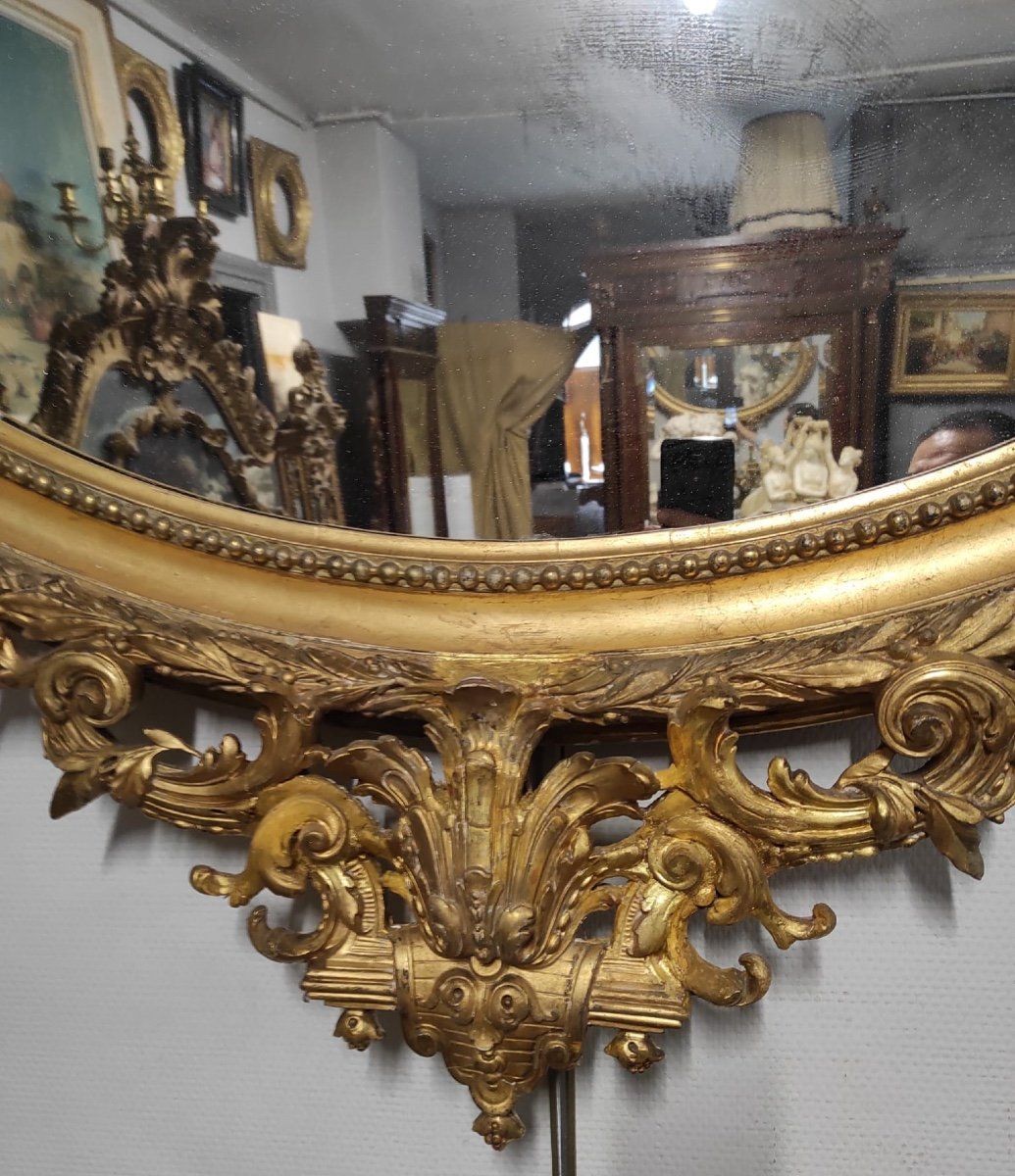 Miroir en bois sculpté et doré fin du XIXe siècle — 8