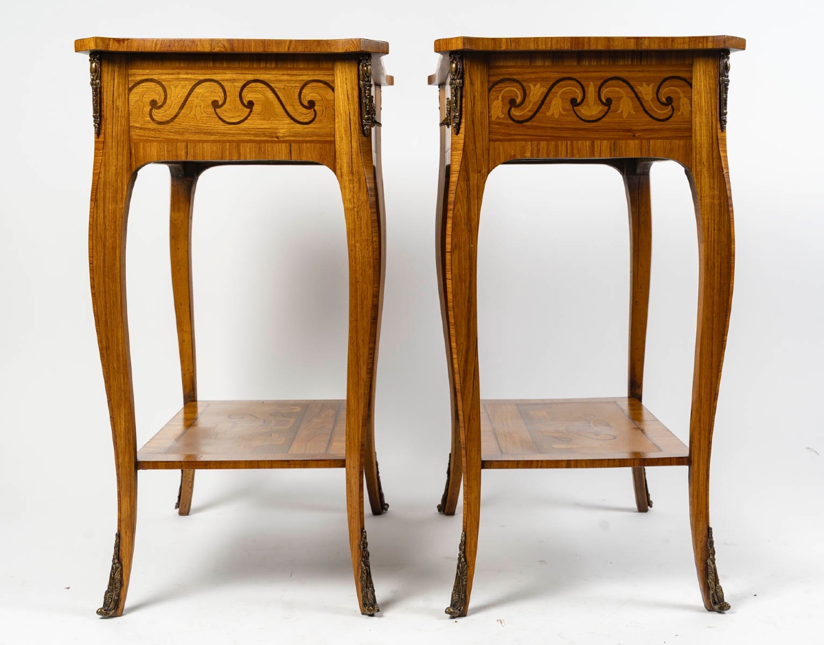 Une paire de tables de salon en marqueterie, circa 1900 — 13