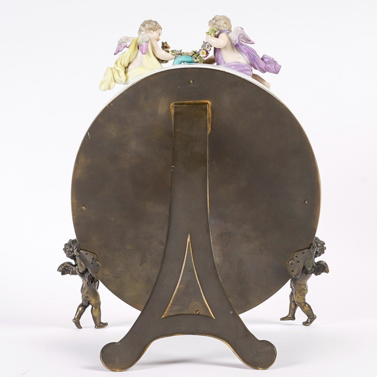 Miroir de table en porcelaine et bronze fin du XIXe siècle — 5