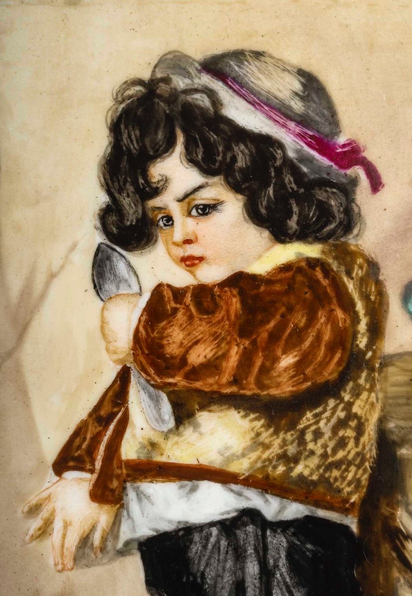 Une paire de tableaux Plaques en porcelaine, Hélène Cahen XIXe siècle — 9