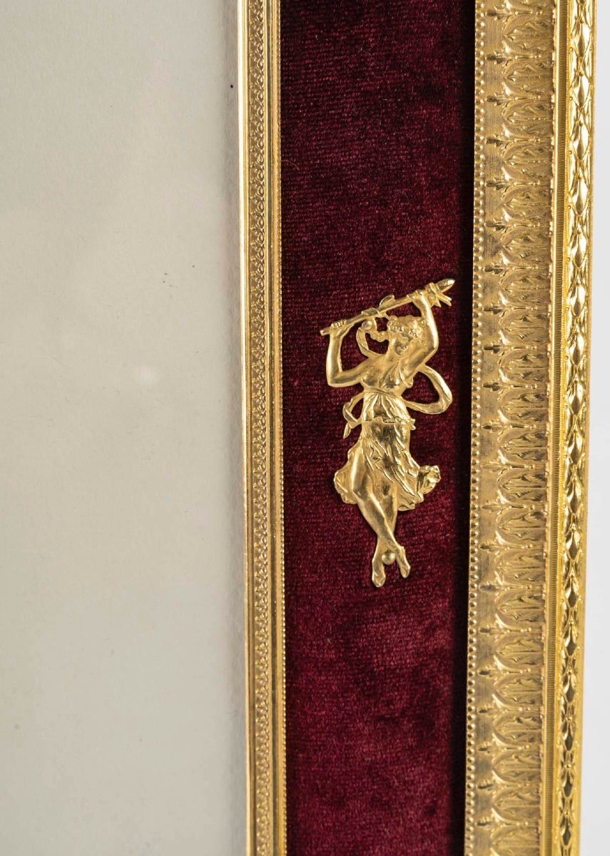 Grand cadre photo Napoléon III en bronze doré et velours – XIXe siècle — 9
