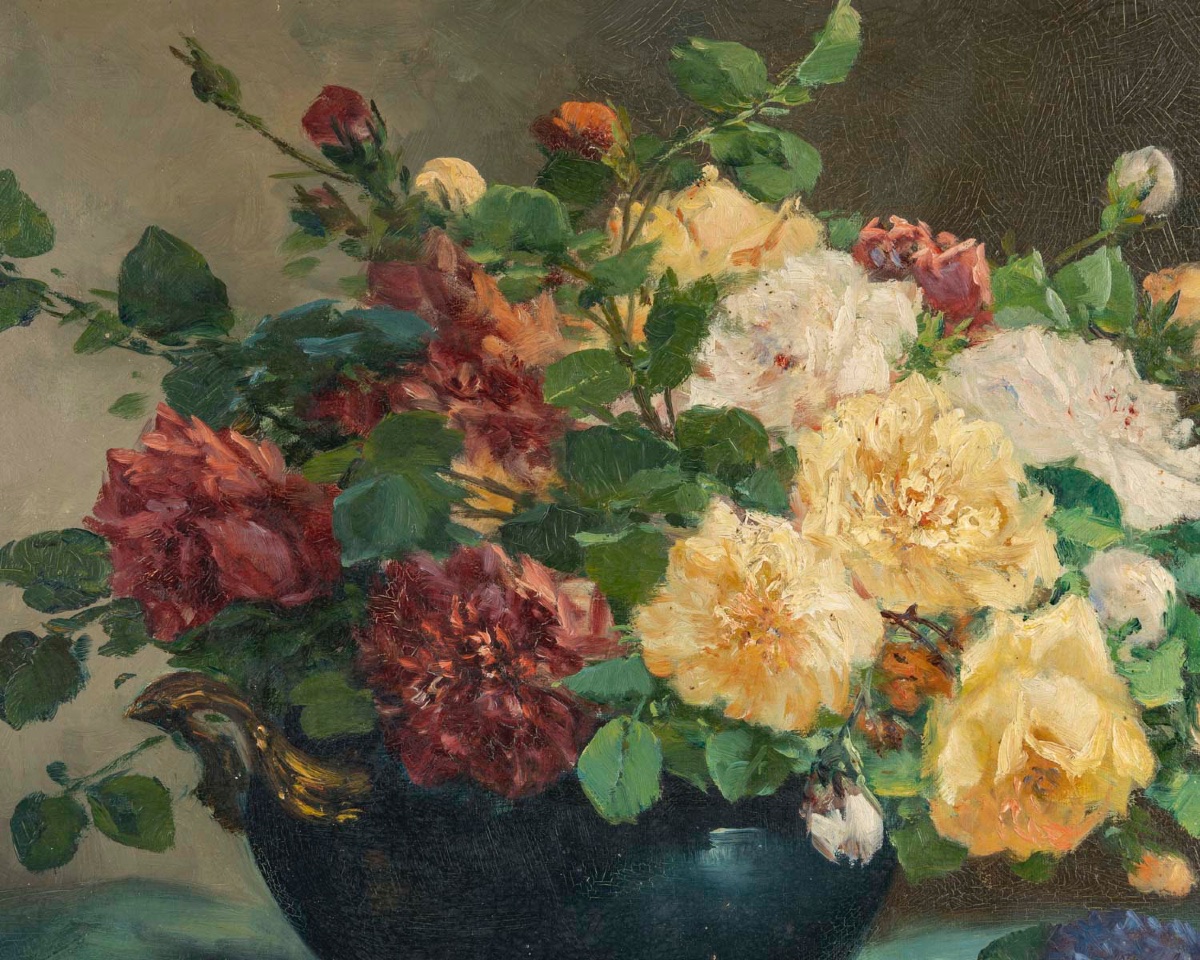 Tableau de fleurs CAUCHOIS Eugène Henri, fin du XIXe siècle — 4