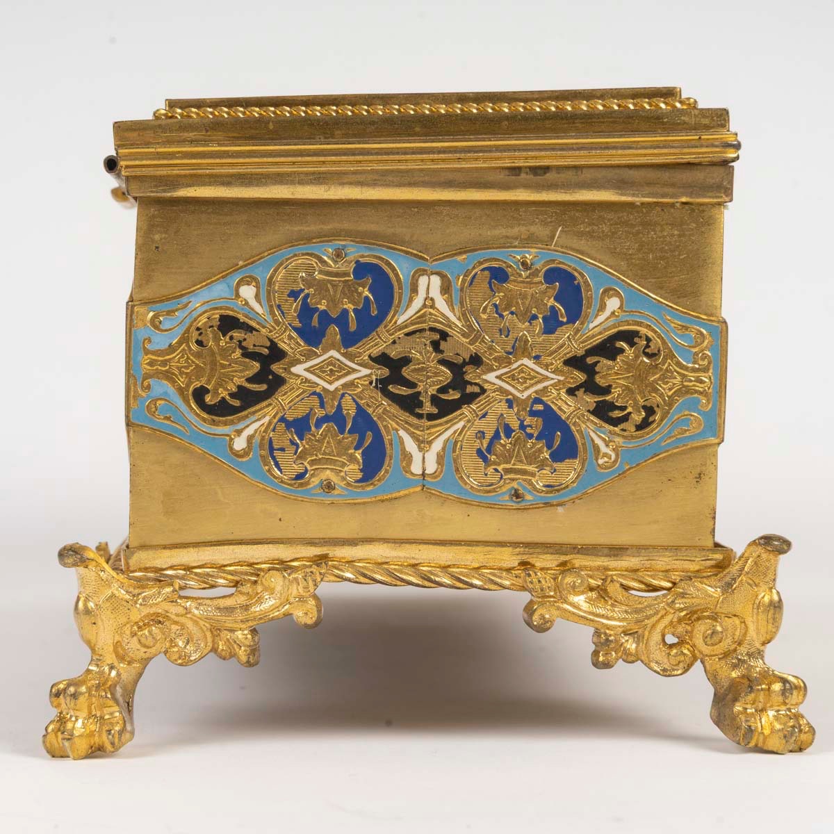 Coffret à bijoux Napoléon III en bronze doré et émail, vers 1880 — 9