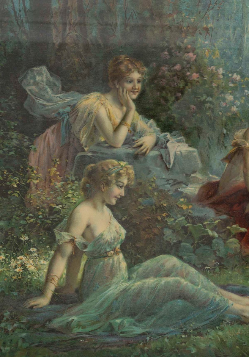 Paire de gravures rehaussées à l'aquarelle, époque Napoléon III, vers 1860-1870 — 11