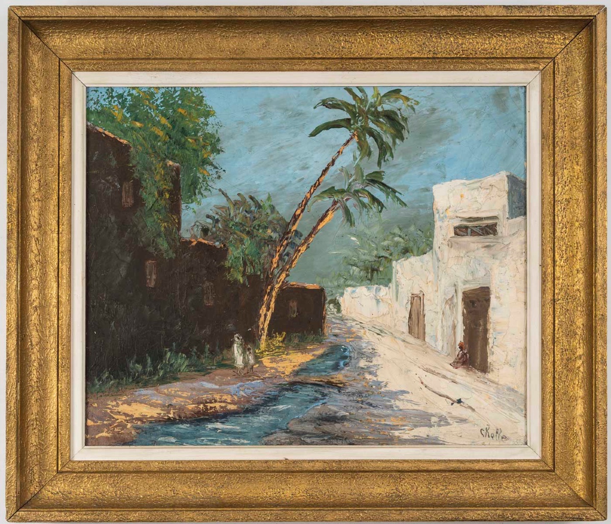Un tableau orientaliste encadré, début du XXe siècle — 2